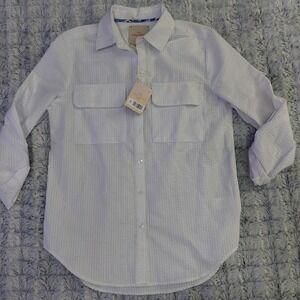 NWT Casa Cabana white button-down top XS‎